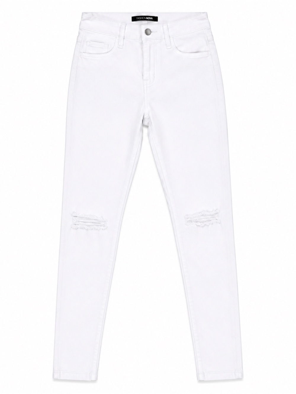 Fashion Nova White Skinny High-Rise Jeans